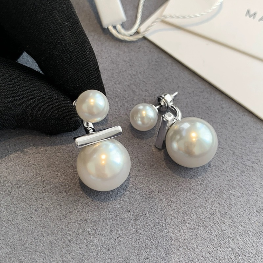 925 Silver Needle Pearl Earrings