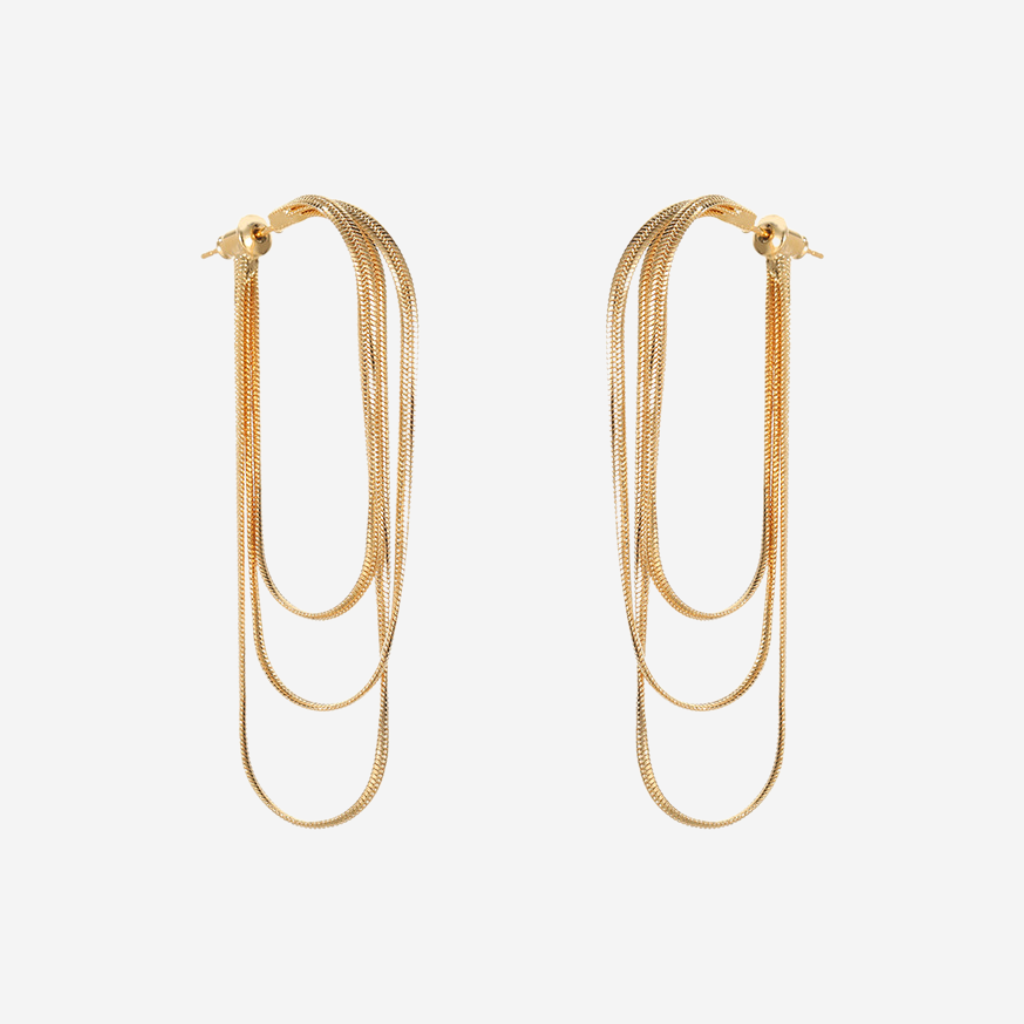 Snake Bone Chain Tassel Earrings