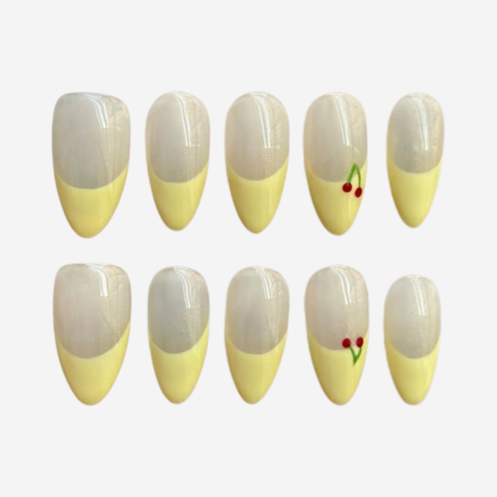 Pale Yellow Cherry French Tip