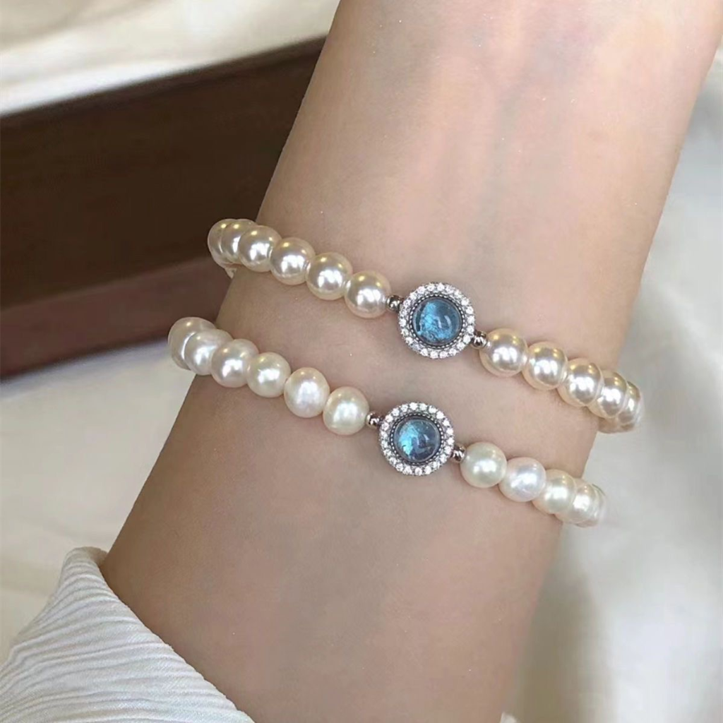 Aquamarine Pearl Bracelet