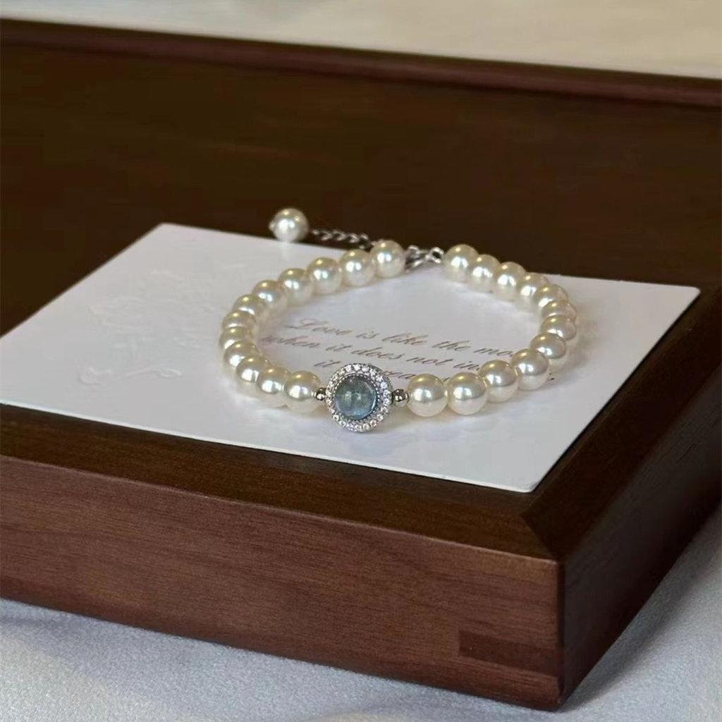 Aquamarine Pearl Bracelet