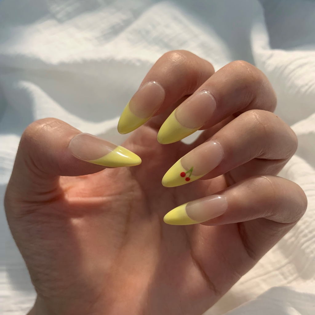 Pale Yellow Cherry French Tip