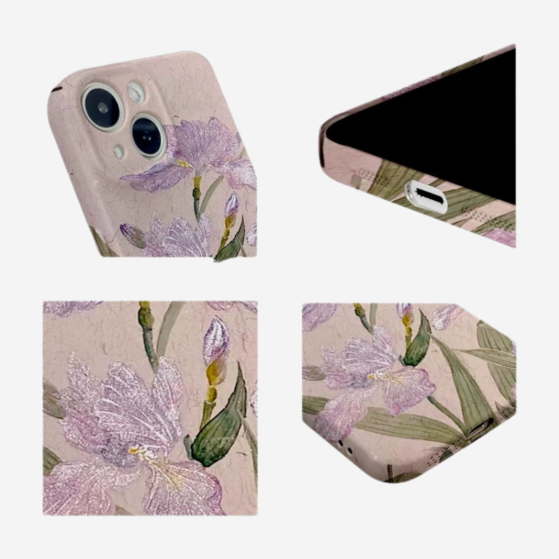 Floral Hard Cell Phone Case-Elegant Iris