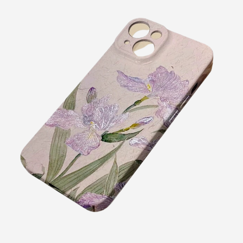 Floral Hard Cell Phone Case-Elegant Iris