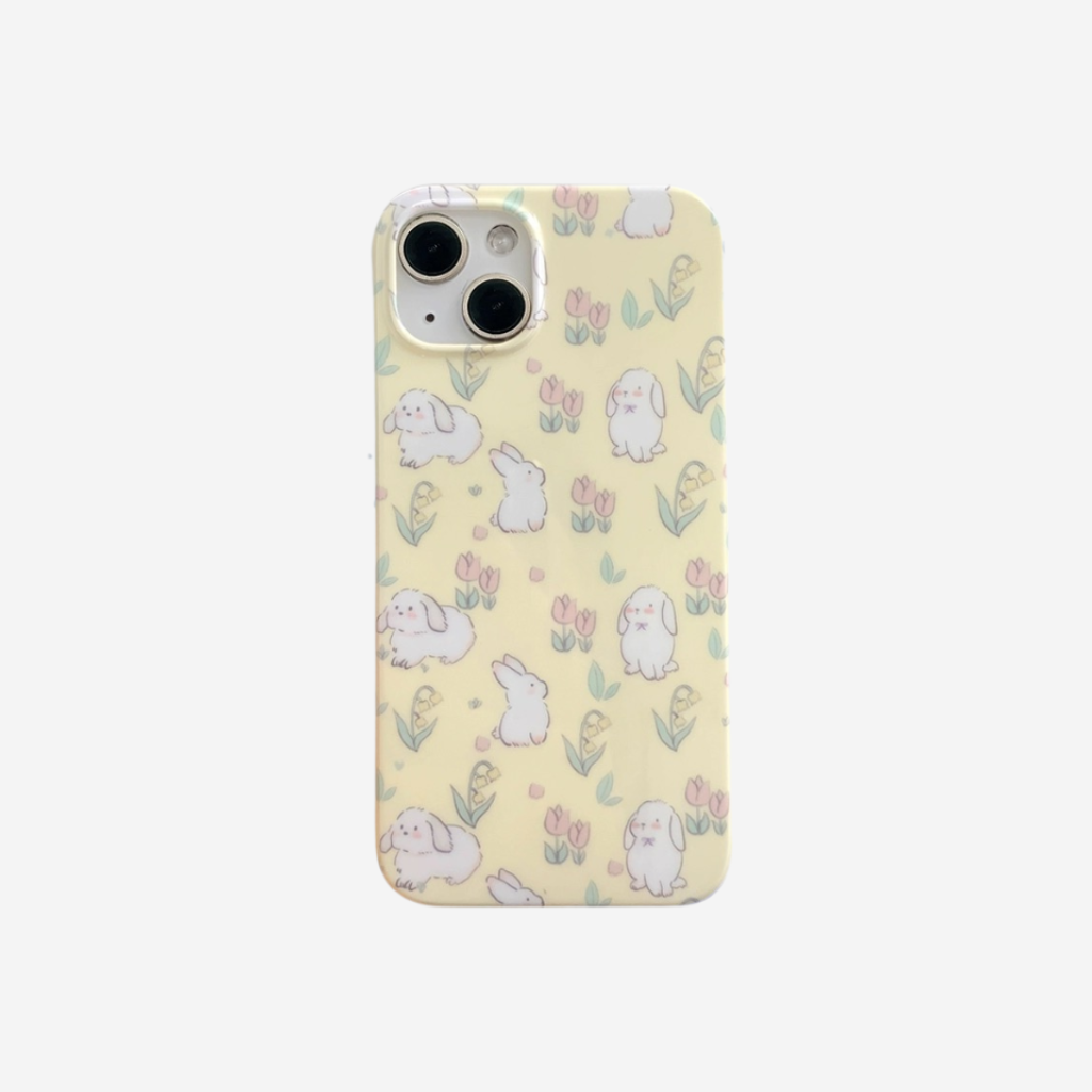 Flower Bunny Soft Phone Case with Bunny Stand